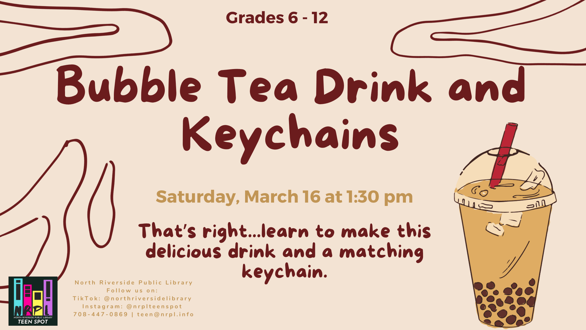 Bubble tea drink and keychains flyer