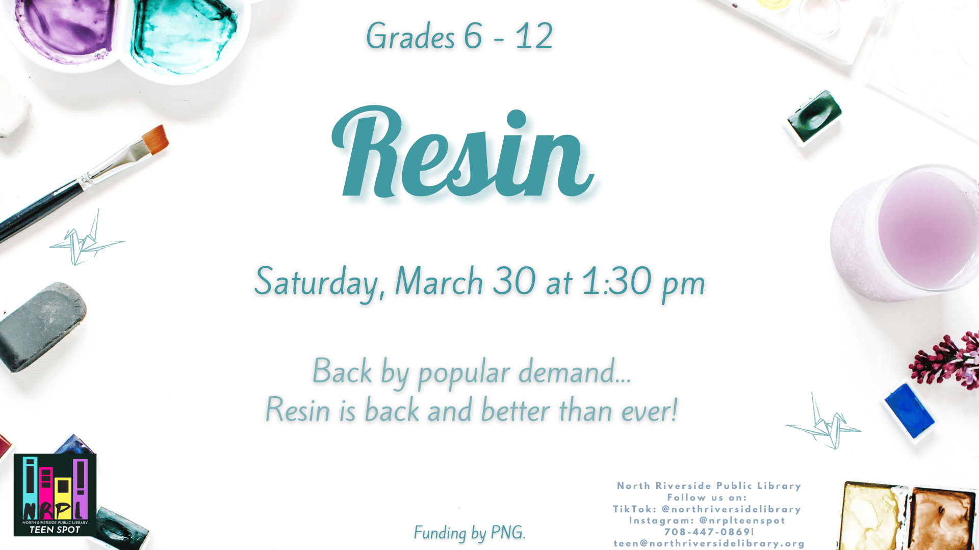 Resin program for teens flyer