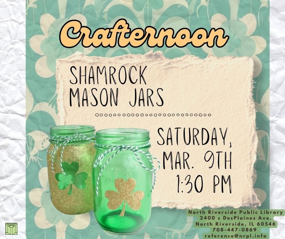 Crafternoon Shamrock Mason Jars flyer