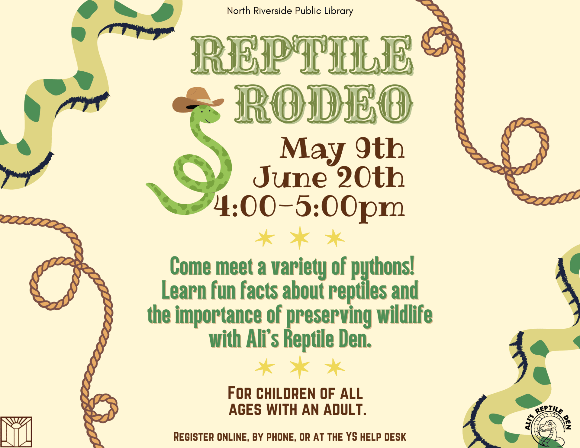 Reptile Rodeo Spring Program flyer