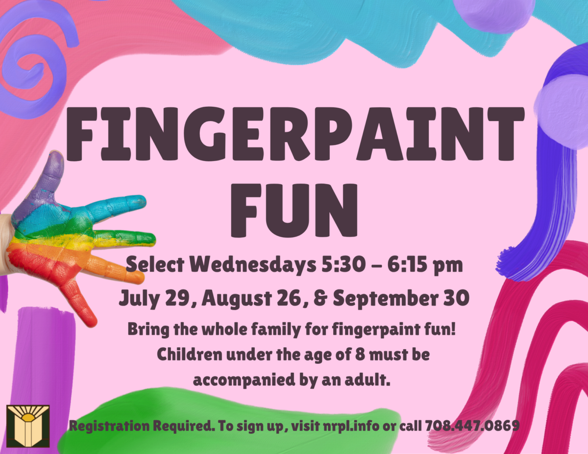 Fingerpaint Fun Select Wednesdays | 5:30 – 6:15 pm July 29, August 26, & September 30
